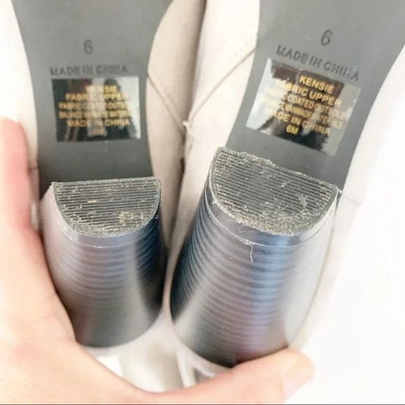 Kaari Blue Kensie Grey Vegan Suede Slouchy High Heel Ankle Boot Size 6‎ Women’s - Picture 8 of 11